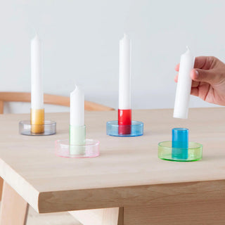 Duo Tone Kerzenständer Pink Grün