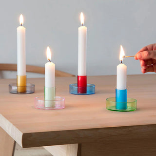 Duo Tone Kerzenständer Pink Grün