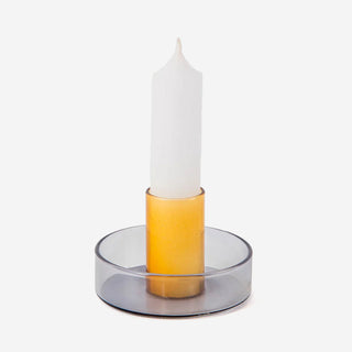 Duo Tone Kerzenständer Grau Orange