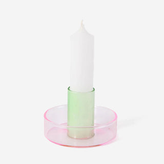 Duo Tone Kerzenständer Pink Grün