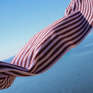 Naram Bath Robe Wine & Lavender Blue