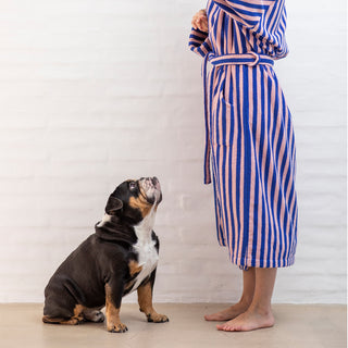 Naram Bath Robe Dazzling Blue & Rose