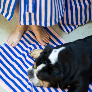 Naram Bath Robe Dazzling Blue & Rose