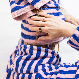 Naram Bath Robe Dazzling Blue & Rose