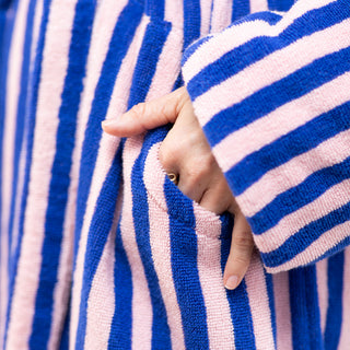 Naram Bath Robe Dazzling Blue & Rose