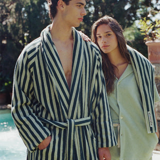 Naram Bath Robe Seafoam & Deep Teal