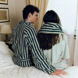 Naram Bath Robe Seafoam & Deep Teal