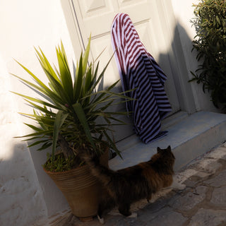 Naram Towel Wine & Lavender Blue