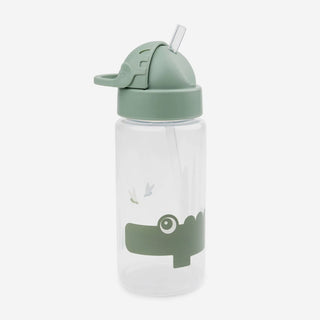 Trinkflasche mit Strohhalm Croco Grün 350 ml