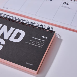 Tischkalender 2026 Neon-Orange