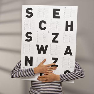 Typografischer Wandkalender 2026