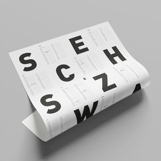 Typografischer Wandkalender 2026