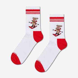 Skiing Reindeer Sneaker Socken