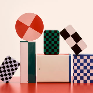 Tin Container Slim Blue & Off-White