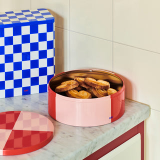 Tin Container Slim Blue & Off-White