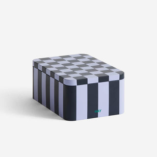 Tin Container Small Dark Blue & Lavender