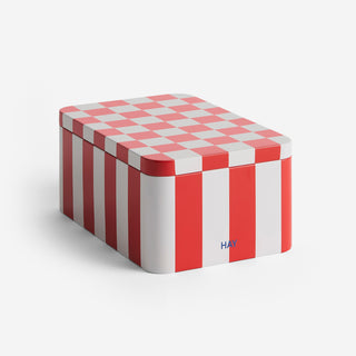 Tin Container Small Red & Off-White