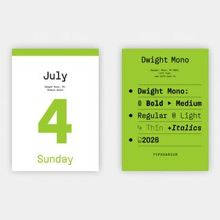 Typodarium 2027. A 365 Day Type Calendar