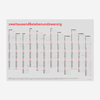 zweitausend&siebenundzwanzig - A1 Wandkalender 2027 - Korall