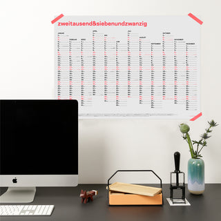 zweitausend&siebenundzwanzig - A1 Wandkalender 2027 - Korall