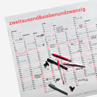 zweitausend&siebenundzwanzig - A1 Wandkalender 2027 - Korall