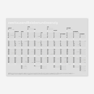 zweitausend&siebenundzwanzig - A1 Wandkalender 2027 - Weiss