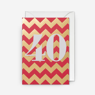 40 Gold Chevron Grußkarte