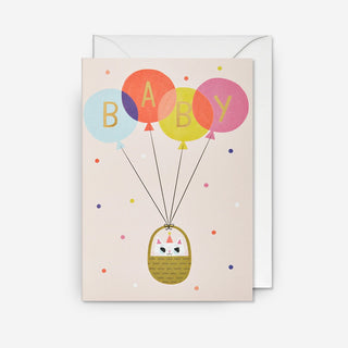 Baby Balloons Cat Grußkarte