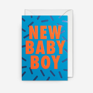 New Baby Boy Confetti Sprinkles Grußkarte