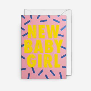 New Baby Girl Confetti Sprinkles Grußkarte