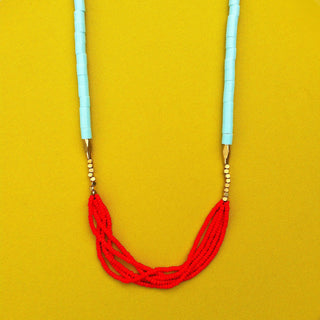 Pop Necklace Red + Light Blue