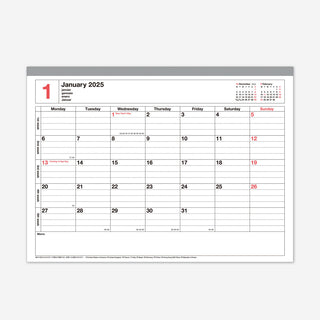 2025 Notebook Calendar M Red