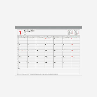 2026 Notebook Calendar S Black