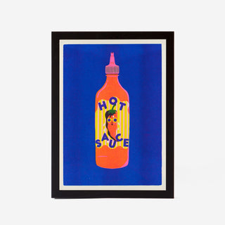 Blue Hot Sauce Risografie Druck