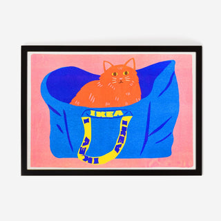 Ikea Bag Ginger Cat Risografie Druck