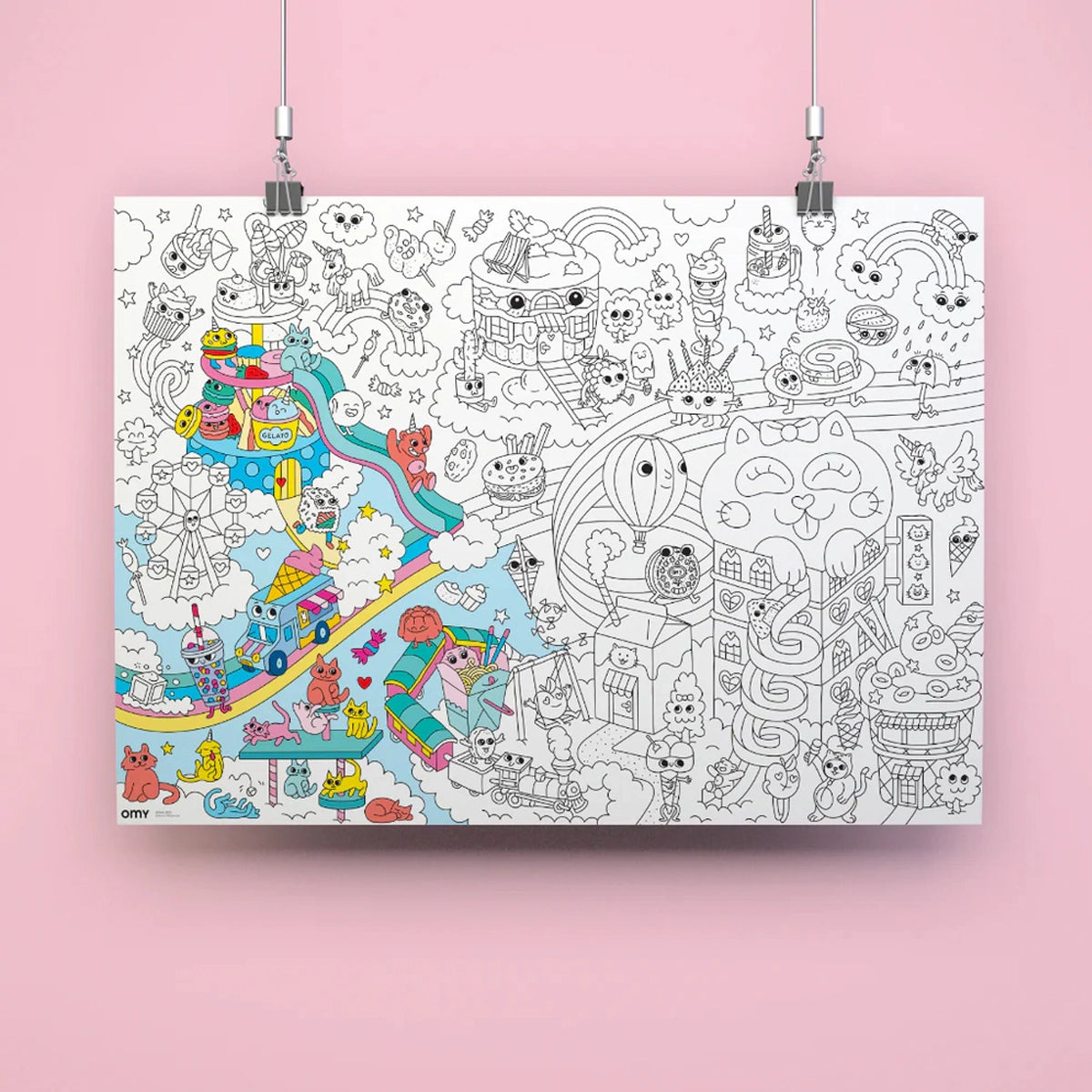 Riesenposter zum Ausmalen Kawaii