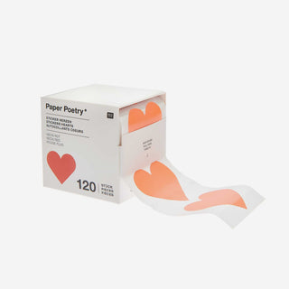 Sticker Herzen Neonrot – 120 Stk
