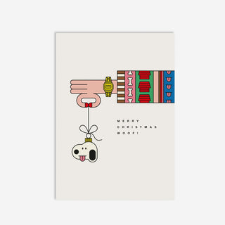 Merry Christmas Woof Weihnachts-Postkarte