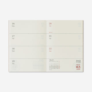 2026 Weekly Diary Passport Size TRAVELER'S Notebook