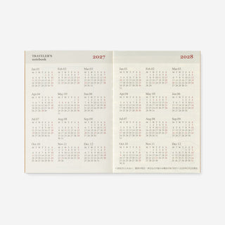 2027 Monthly Diary Passport Size TRAVELER'S notebook