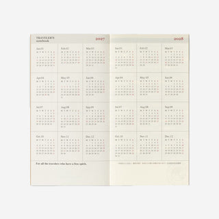 2027 Monthly Diary TRAVELER'S notebook
