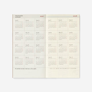 2027 Weekly + Memo Diary TRAVELER'S notebook