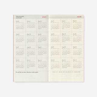 2027 Weekly Vertical Diary TRAVELER'S notebook