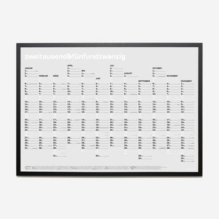 zweitausend&fünfundzwanzig - A1 Wandkalender 2025 - Weiss