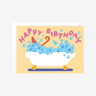 Happy Birthday Bubble Bath Grußkarte