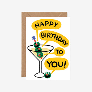 Happy Birthday Martini Grußkarte