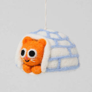 Frosty Cat Hanging Felt Ornament