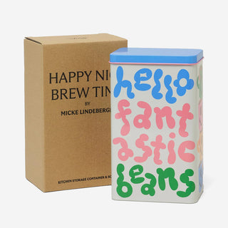 Tin Container Happy Nice Brew Time