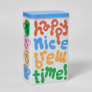 Tin Container Happy Nice Brew Time