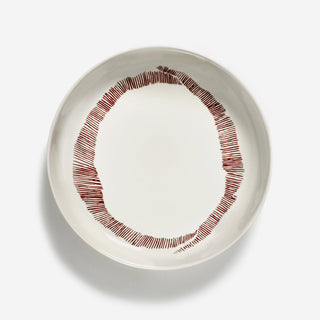 Plate High White Swirl-Stripes Red – Feast by Ottolenghi